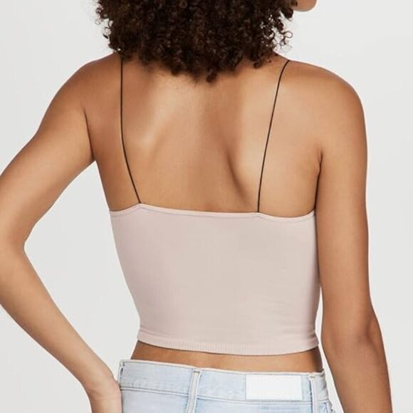 NWT Free People Women's Seamless Skinny Strap Crop Cami, ballet, XS/S - Picture 3 of 9